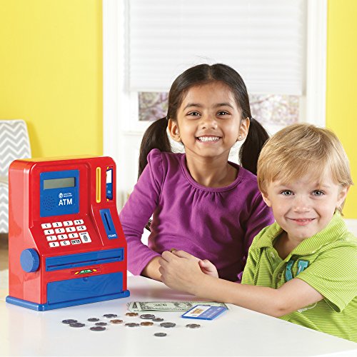 Learning Resources Teaching ATM Bank, Blue & Red, 32 Pieces