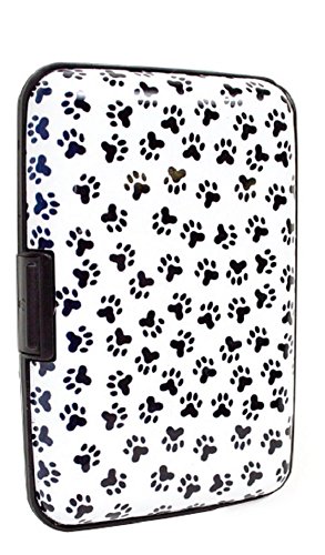 AimTrend Aluminum Safe Card Guard Compact Card Holder- Animal Paws