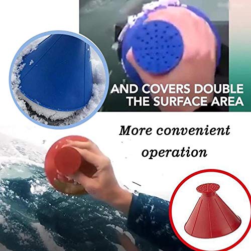 Highpot Scrape A Round Ice Scraper Auto Snow Brush,Windshield Snow Cover Ice Removal Wiper,Cone-Shaped Snow Shovel Tool (3PCS)