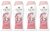 Olay Fresh Outlast Cooling White Strawberry & Mint Body Wash 22 oz, (4 Count)
