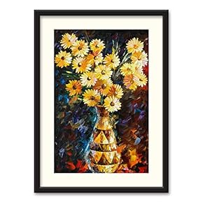 Black Framed Canvas Wall Art Oil Painting Flower Home Artwork Decoration for Living Room, Bedroom - 23x31 inches