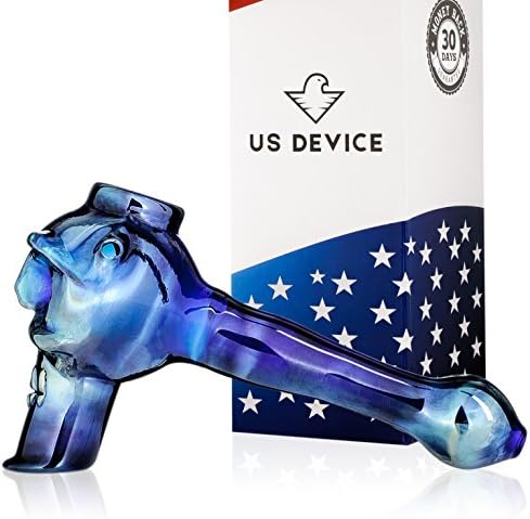 Skull Glass Artwork Dark Blue Made in the USA