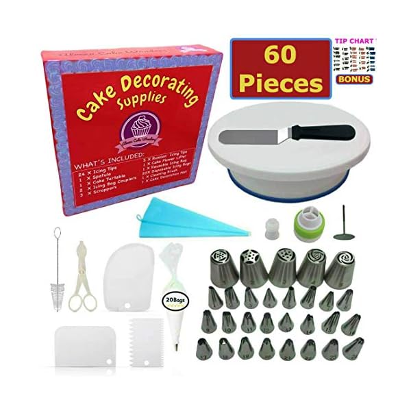 Cake Decorating Suppliers (60 Pieces Plastic Set)