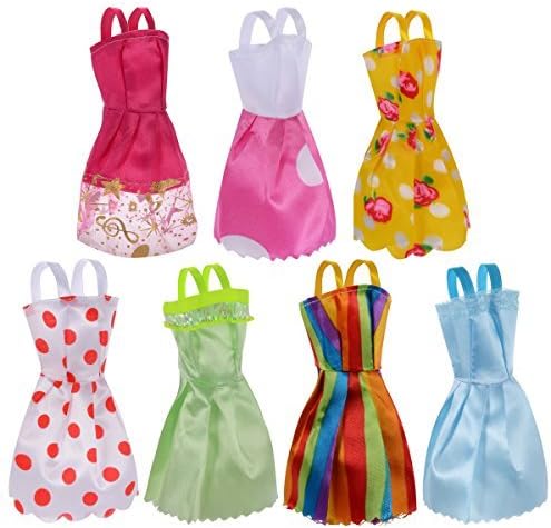 7-Pack Barbie Outfits Doll Clothes Handmade Dress Party Gown Clothes for Girl's Birthday Gift Xmas Gift