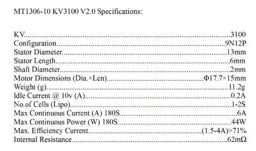 T-MOTOR MT1306-10 KV3100 Version 2.0 high-performance brushless electric motor for multi-rotor aircraft - Thumbnail 5