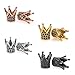 King Crown Bead Pave Black CZ for Mens Bracelet Charms Spacer Beads Jewelry Making Findings 12x13mm 10Pcs