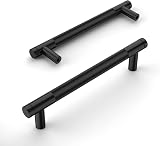 Amerdeco 10 Pack Matte Black Knurled Cabinet Pulls 128mm Hole Center AM003 view 2