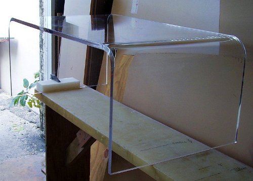 Acrylic Coffee Cocktail Waterfall Table Lucite 40 x 24 x 18 high