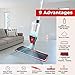 Floor Spray Mop Kit with 4 in-1 Function, Mop Set for Vinyl, Hardwood, Laminate, Marble, Tile Floors – 7 Accessories: 2 Microfiber Pads, 2 Window Cleaner Pads, 1 Glass Wiper, 1 Chenille Pad 1 Scraper