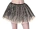 Tutu Women's Sparkle Sequin Triple Layered Tulle Party Dance Ballet Skirt, Black