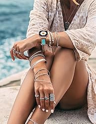 W-RARA Boho Stone Bracelet Compatible with Fitbit