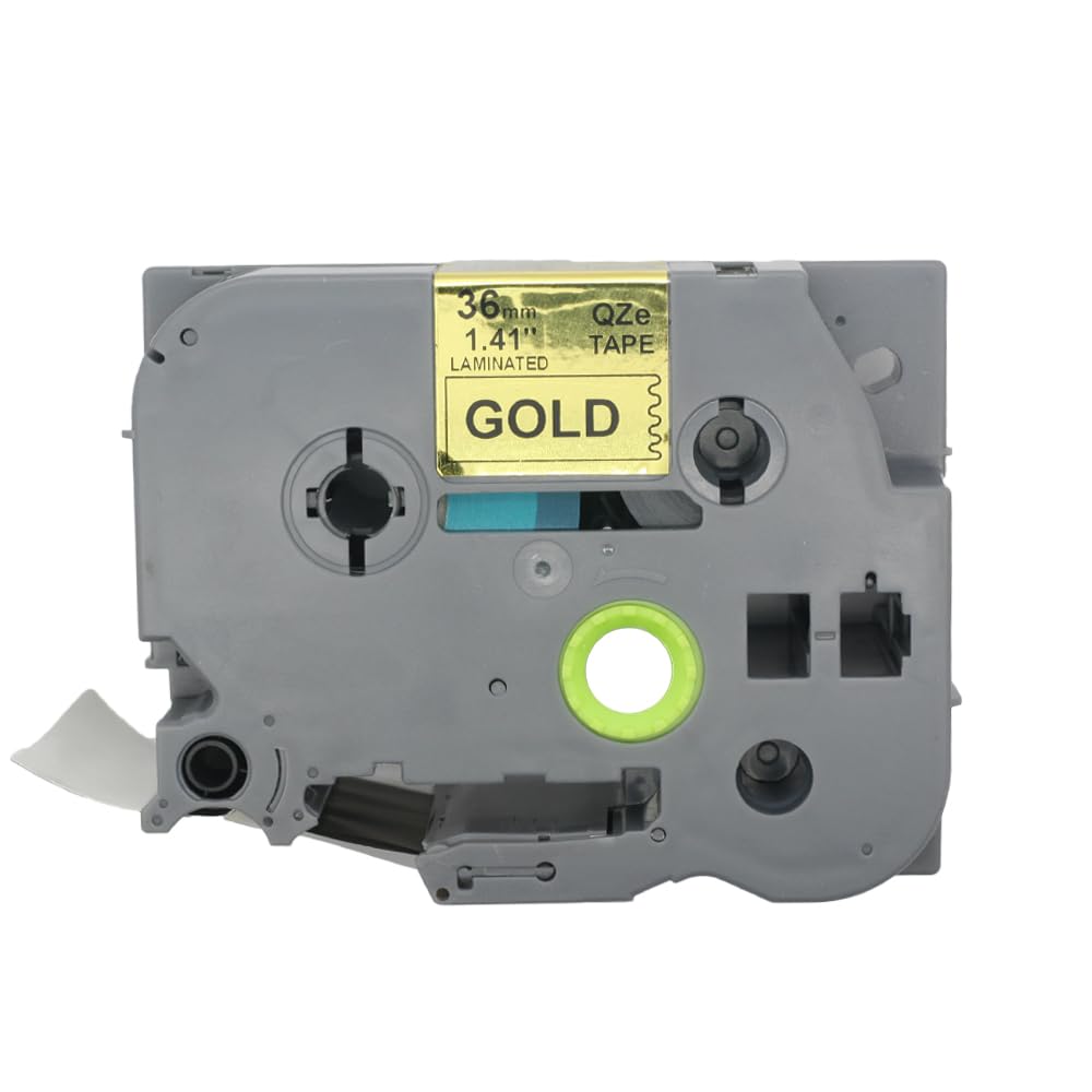 BROVACS 1 Pack Black on Gold Laminated Label Tape Compatible for Brother P-Touch Label Printer TZ 861 TZe 861 36mm 1 1/2" OPA4861