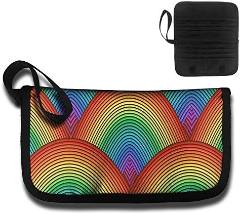 Unisex Bending Rainbow Business Card Holder Large Capacity Credit Card Case
