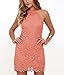 Women's Sexy Halter Sleeveless Round Neck Backless Wedding Midi Lace Party Cocktail Dress