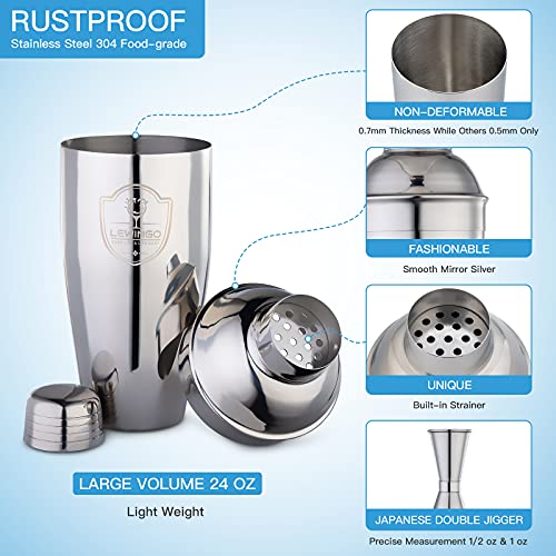 21Piece Mixology Bartender Kit with Stand, LEWINGO Cocktail Shaker Set