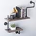 FOF FRIEND OF FAMILY Reclaimed Wood & Industrial Heavy Duty DIY Pipe Shelf Shelves Steampunk Rustic Urban Bookshelf Real Wood Bookshelves and bookcases (2 Tier)