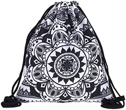 Printing Mandala Pattern Shopping Drawstring Bag Travel Backpack Leisure Backpack