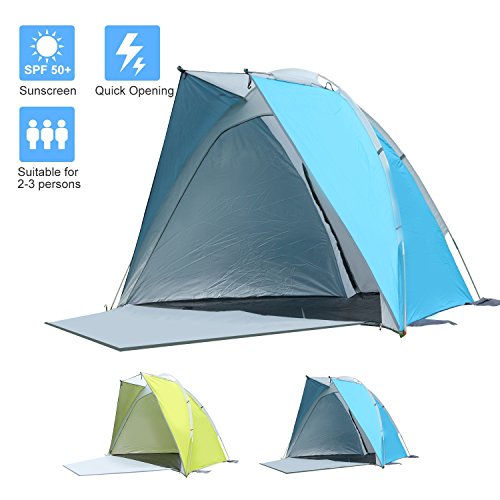 HOMESTAR Beach Tent Sun Shelter, UV Protection Tent for Beach Sun Tent 2-3  Person Waterproof