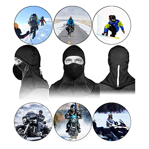 Kuyang Balaclava Windproof Ski Mask, Cold Weather Face Mask for Skiing, Snowboarding, Motorcycling & Winter Sports Black