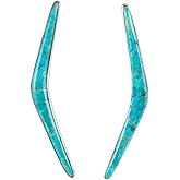 Turquoise Earrings 925 Sterling Silver & Genuine Gemstones (Choose Color)