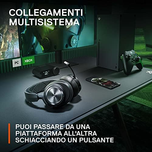 Arctis Nova Pro X - Cuffie da gaming wireless multi-sistema per Xbox - Driver magnetici al neodimio - Cancellazione attiva del rumore- Infinity Power System- Xbox, PC, PS5, Switch, Mobile