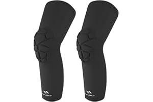 Hotfiary Basketball Knee Pads for Kids Youth Adult, 1 Pair Padded Compression Leg Sleeves for Volleyball Football Baseball, A