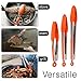 Kitchen Tongs for Cooking with Silicone Tips, Heat Resistant Tongs for Serving Food, 7-Inch, 9-Inch, 12-Inch Locking Silicone Tong, Set of 3 Salad Tong, Orange Kitchen Utensils