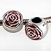 ARTCHARM Belle's Enchanted Rose with Red Enamel 925 Sterling Silver Charms Bead for European Bracelet
