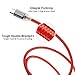 USB Type C Cable, BlitzWolf 6ft 3A Durable Nylon Braided USB 2.0 to Type C Cable Data Transfer or Charging Cord with Magic Tape Strap for New MacBook, Google ChromeBook Pixel, Nexus 5X, (6ft Red)