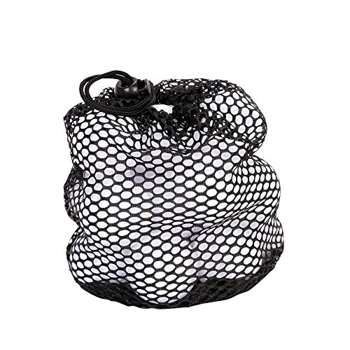 Balls Mesh Bag, Practice Drawstring Pouch Black Nylon Storage Bag Balls Holder Accessory for Indoor Outdoor Training(M)