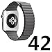 BRG Leather Loop with Adjustable Magnetic Closure Replacement Band for Apple Watch Series 2 Series 1 Sport and Edition 42mm Medium - Storm Gray