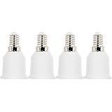 kwmobile 4x Lampensockel Adapter Konverter - E14 Fassung auf E27 Sockel Lampenadapter - Lampensockeladapter f&uuml;r LED Halogen Energiespar Lampen