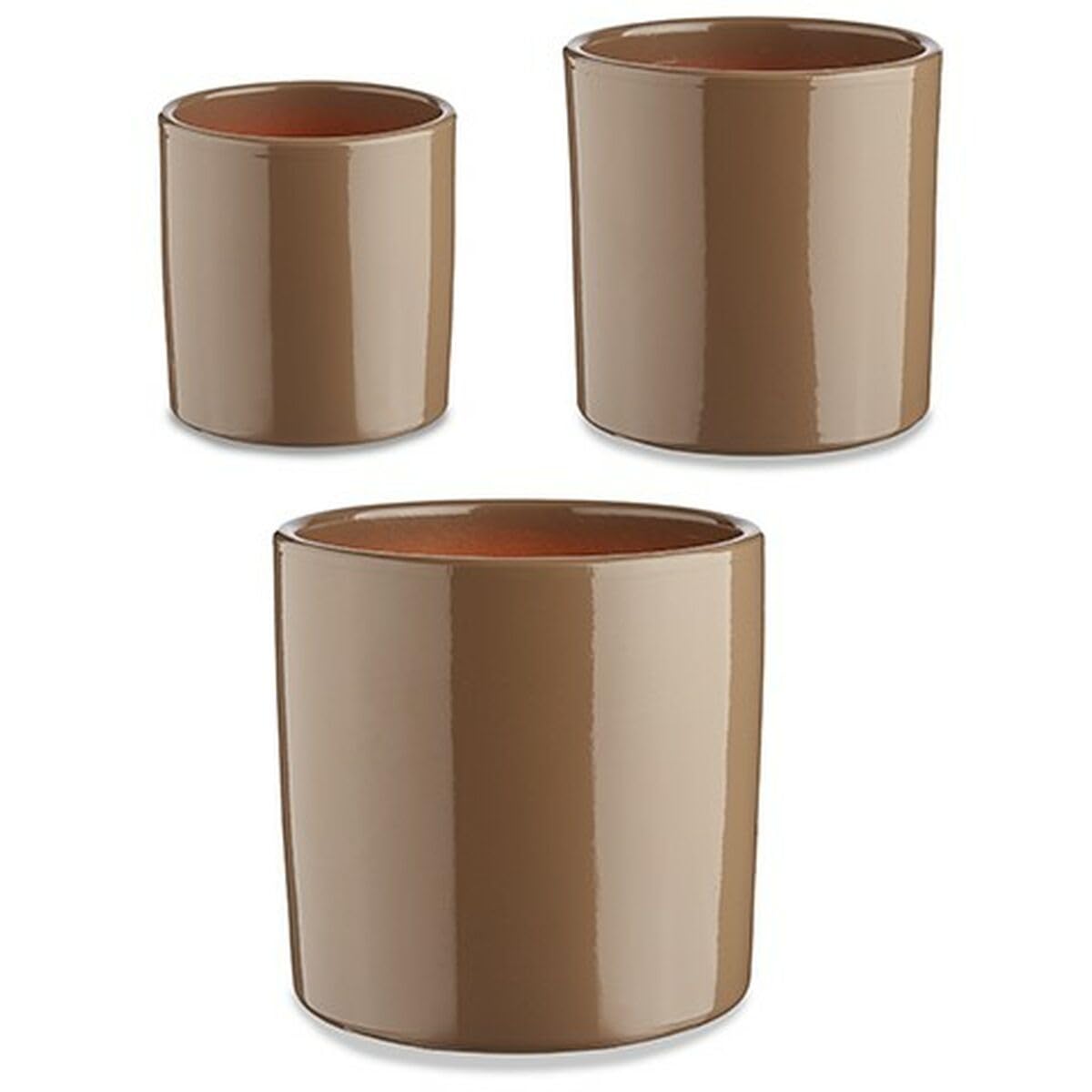 Ibergarden Pot Set Ø 14 cm Ø 22 cm Ø 17 cm Cylinder 3 Pieces Taupé