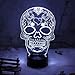 HYNAWIN 3D Skull Lamps,3D Night Lights, Amazing Illusion Lamps LED Night Lamps Optical Lamp Gift for Kids 7 Color Change Visual Lamp (Skull)