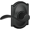 Schlage F10 ACC 622 CAM Accent Door Lever with Camelot Trim, Hall & Closet Passage Lock, Matte Black