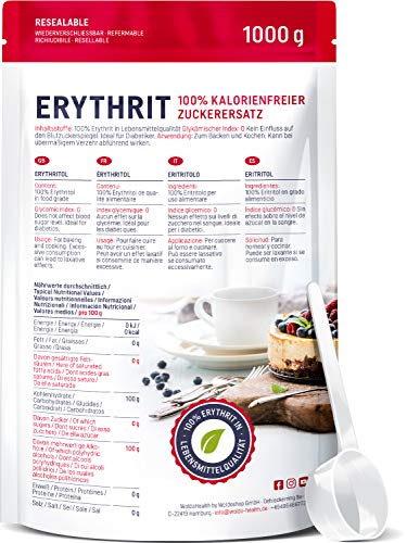 Erytritol 900 g suikervervanger zonder calorieën veganistisch & glutenvrij met 70% van de zoetkracht van suiker - Afbeelding 7