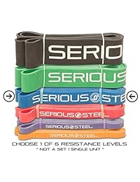 Serious Steel Assisted Pull-Up Band, Resistance & Stretch Band   Powerlifting Bands   Pull-up and Band Starter e-Guide Included (Single Unit) 41-inch