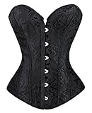 Kimring Women's Vintage Palace Jacquard Body Shaper Strapless Overbust Corset