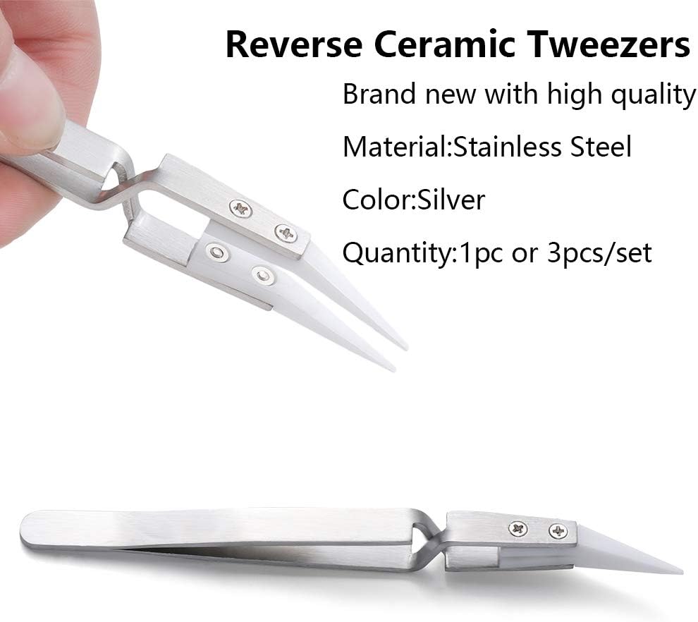 Amazon Com Feita Pointed Ceramic Tips Replaceable Heat Resistance Heads For Ceramic Tweezers White 2 Pairs Beauty