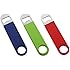 HQY 3 Pack Heavy Duty Stainless Steel Flat Bottle Opener, Solid Easy to Use Best Bottle Openers, 7 inches Red, Green, Blue