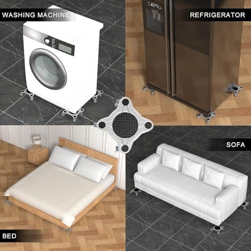 Dsocool Furniture Mover Dolly With 5 Wheels, 4 Pack Moving Dolly, 1600Kg Load Capacity 360° Rotation Lifter Set For Heavy Refrigerator Sofa Cabinet