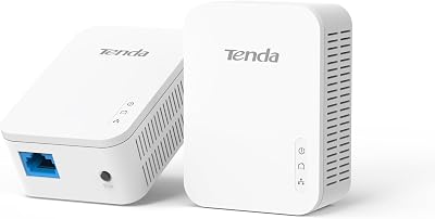 Tenda PH3 AV1000 Powerline Adapter Kit 1000Mbps HomePlug AV2 UK Plug 2 Pack