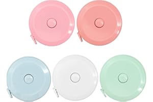 DOMBBFYE Tape Measure, 5 Pack 79 Inches/200CM Measuring Tape for Body Measurements Weight Loss, Retractable Fabric Sewing Small Cloth Waist Body Tape Measure Body Measuring Tape