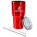 Silver Bound 30 oz Stainless Steel Tumbler- Double Wall Vacuum Insulated Tumbler bundled with Sliding Lid Stainless Steel Straw and Brush