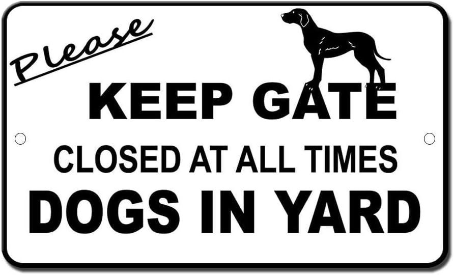 Please Keep Gate Closed Dogs in Yard Novelty Funny Sign Vinyl Sticker Decal 8"
