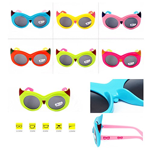 FancyG® Cool Kids Style Round Shape Cute Cool Cat Eye Kitty Face Style UV 400 Protection Sunglasses Frame Eyewear