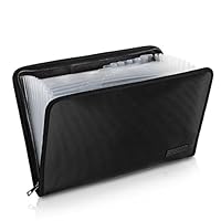 Fireproof File Folder Fireproof Fire and Water Resistant Money Document Bag with A4 Size 13 Pockets Zipper Closure Non-Itchy Silicone Coated Portable Filing Organizer Pouch(14.3" x 9.8")