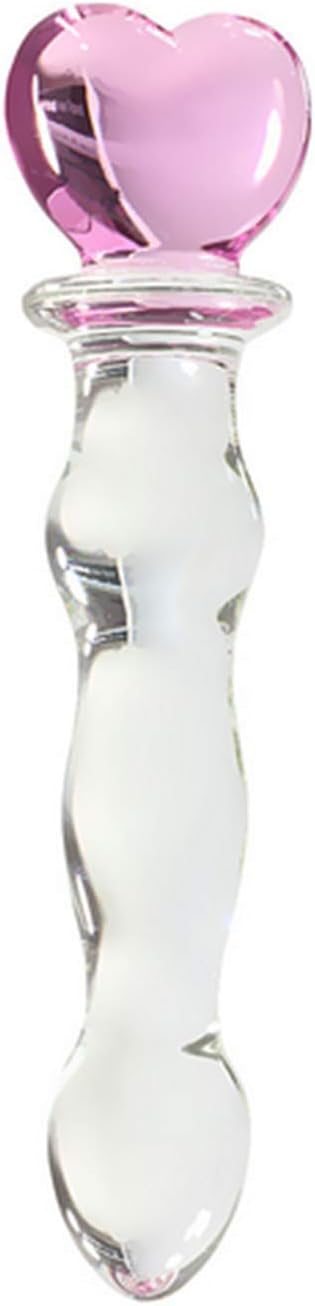 Heart Shape Medical Grade Super Smooth Crystal Massage Glass Stick to Promote Blood Circulationd Health for Women or Men