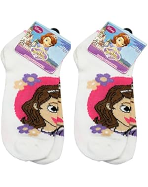 2 Pair White and Pink Heart Sofia the First Socks (Size 6-8)
