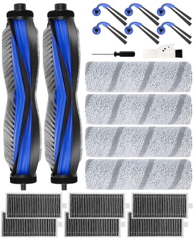 20 x 11 OmniCyclone Accessories for ECOVACS DEEBOT X11 OmniCyclone/X11 Pro Omni Robot Vacuum Cleaner: 2 Main Brushes, 6 Side Brushes, 6 Filters, 4 Washing Rollers